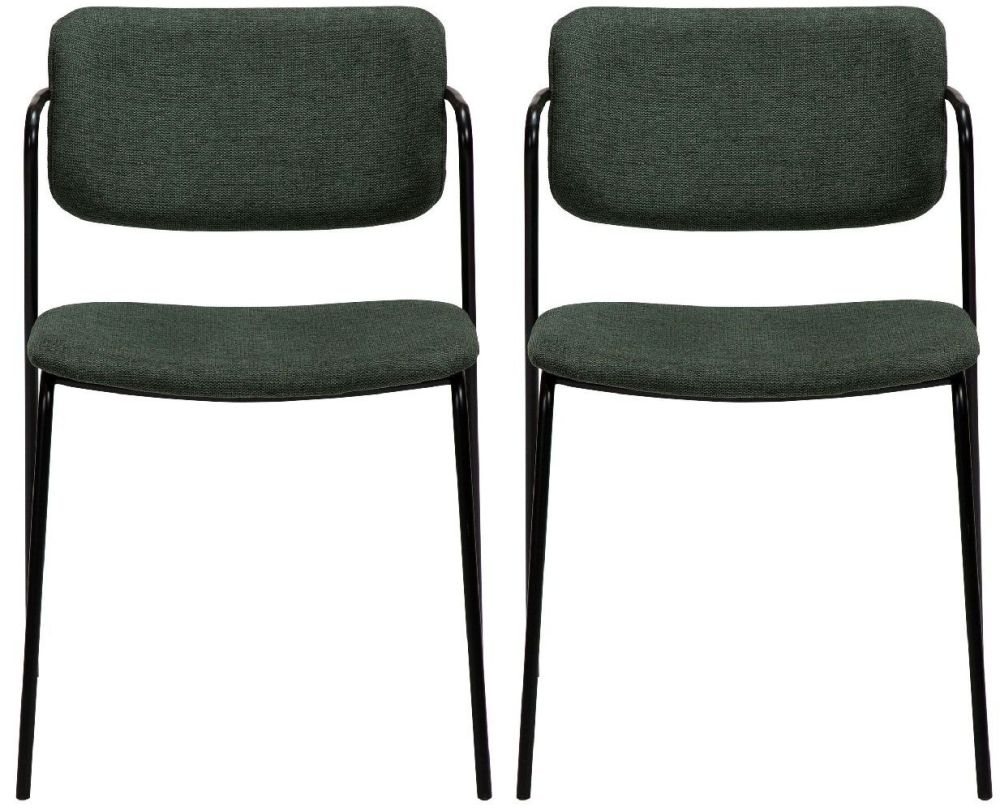 Dan Form Zed Sage Green Fabric Dining Chair Pair Clearance Fs142