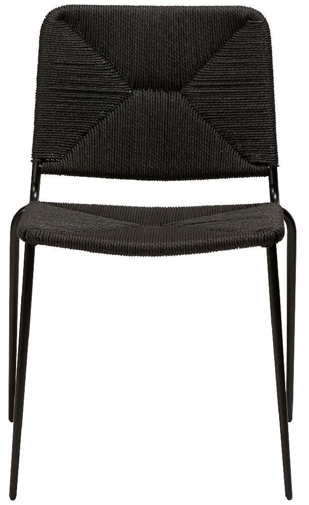 Dan Form Stiletto Black Paper Cord Dining Chair Sold In Pairs