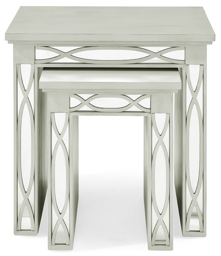 Arona Grey Mirrored Nest Of Table