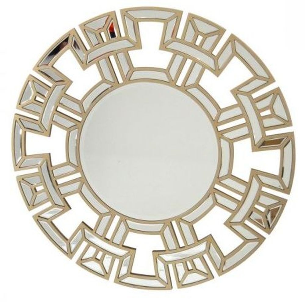 Jefferson Champagne Round Wall Mirror 90cm X 90cm Clearance 708