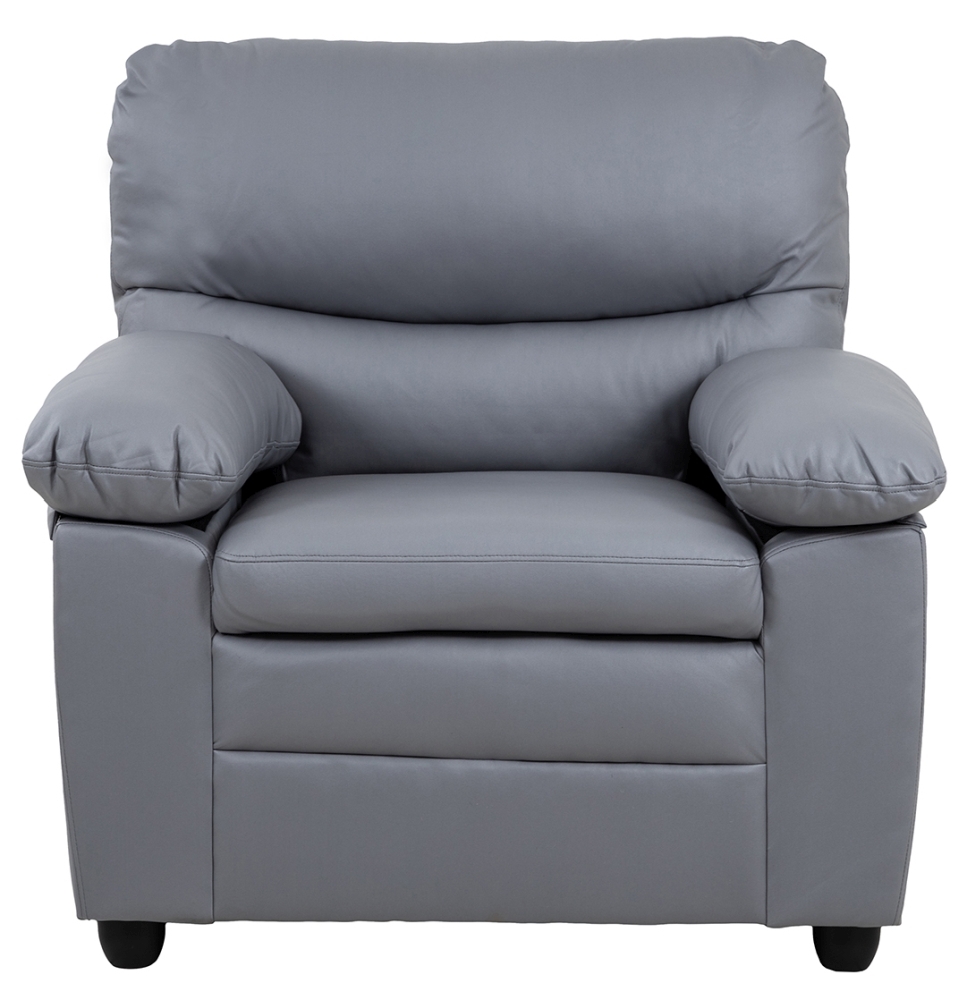 Andreas Leather Armchair Comes In Grey And Taupe