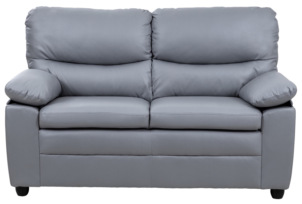 Andreas Leather 2 Seater Sofa Comes In Grey And Taupe