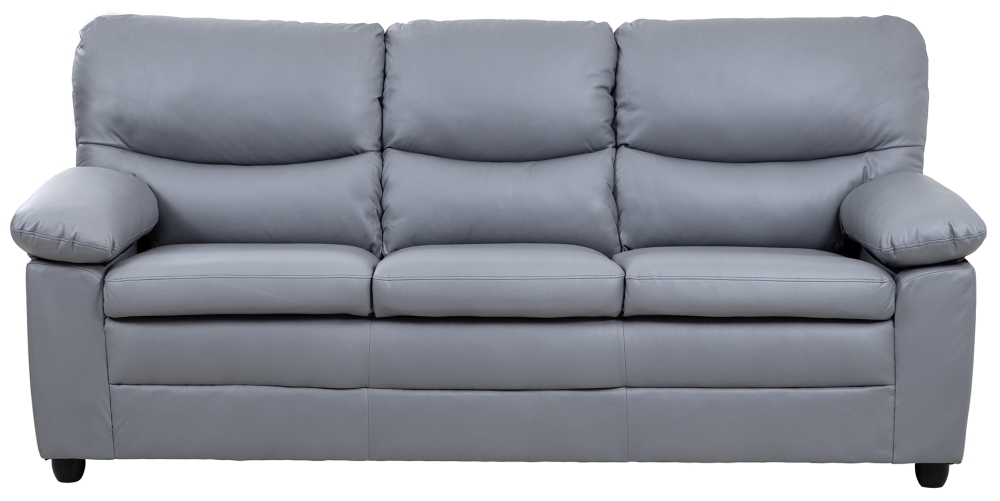 Andreas Leather 3 Seater Sofa Comes In Grey And Taupe