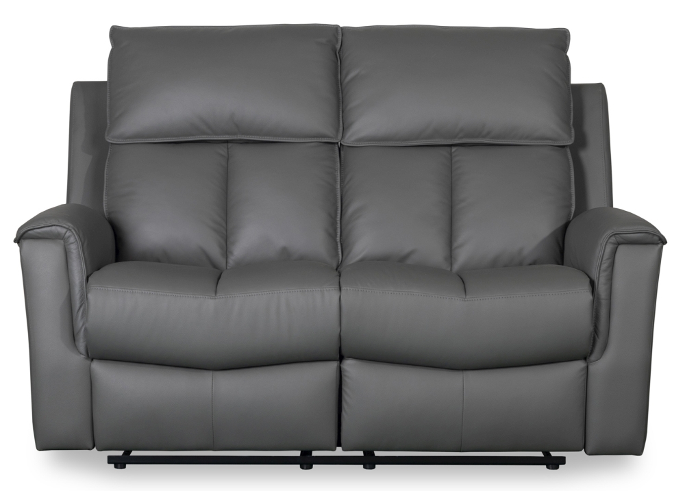 Bergamo Leather Recliner 2 Seater Sofa Comes In Dark Grey And Blue Grey