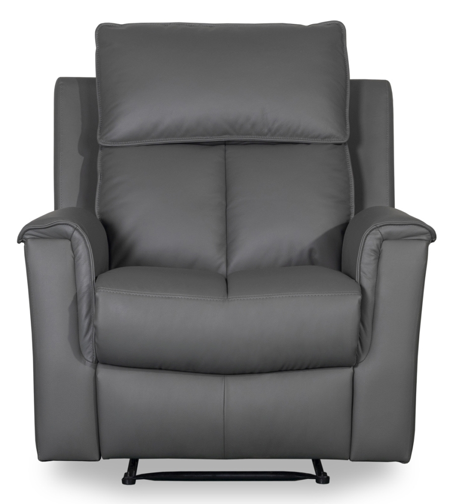 Bergamo Leather Recliner Chair Comes In Dark Grey And Blue Grey