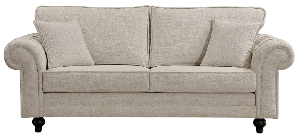 Chelsea Fabric 3 Seater Sofa Comes In Cream And Blue