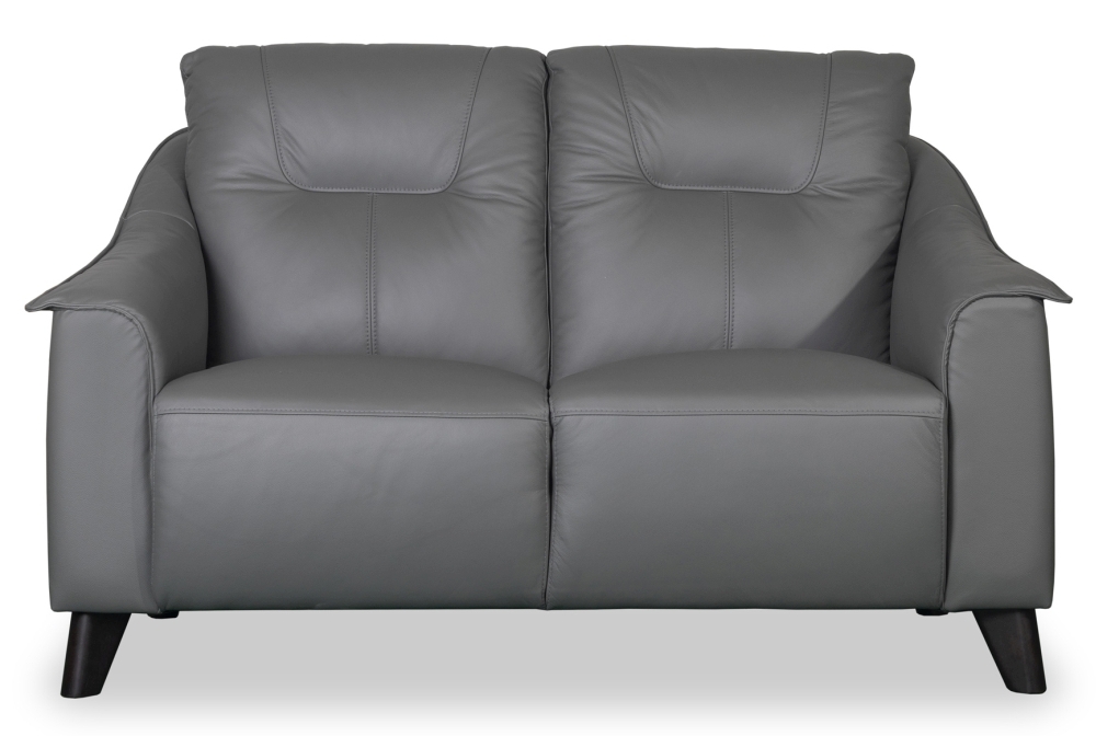 Naples Leather 2 Seater Sofa Comes In Dark Grey And Cream