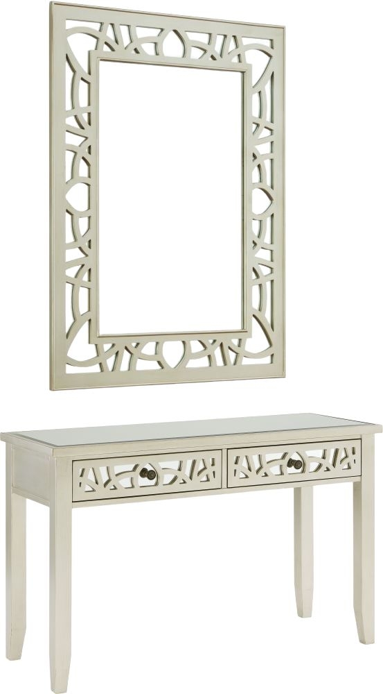 Cardiff Mirrored Console Table With Mirror