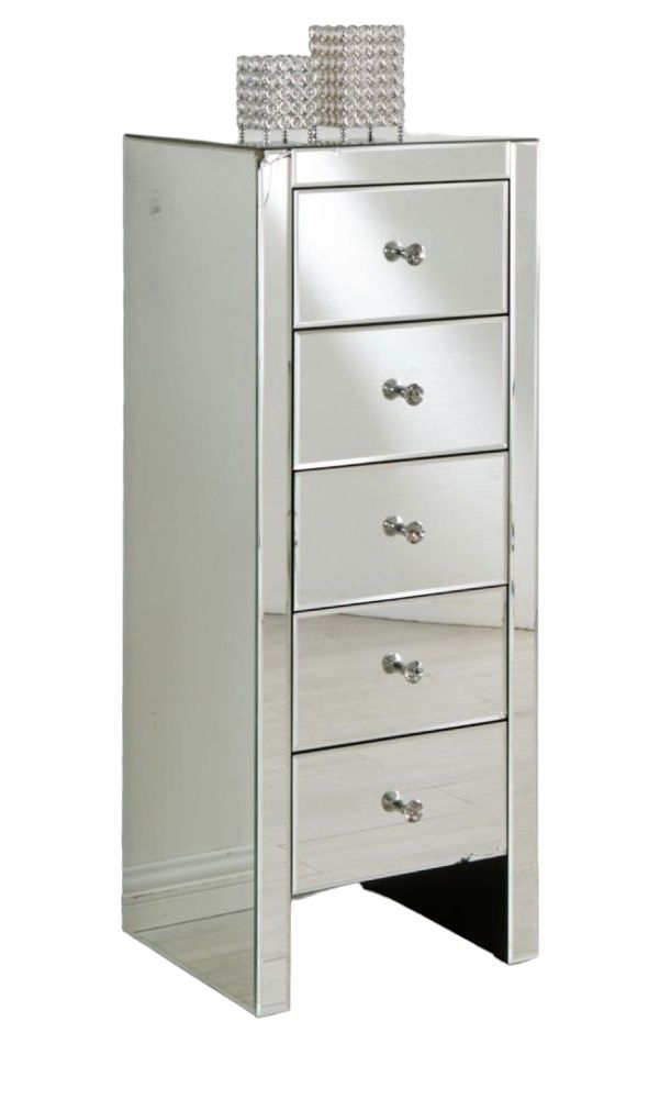 Bangor Mirrored 5 Drawer Tallboy Chest