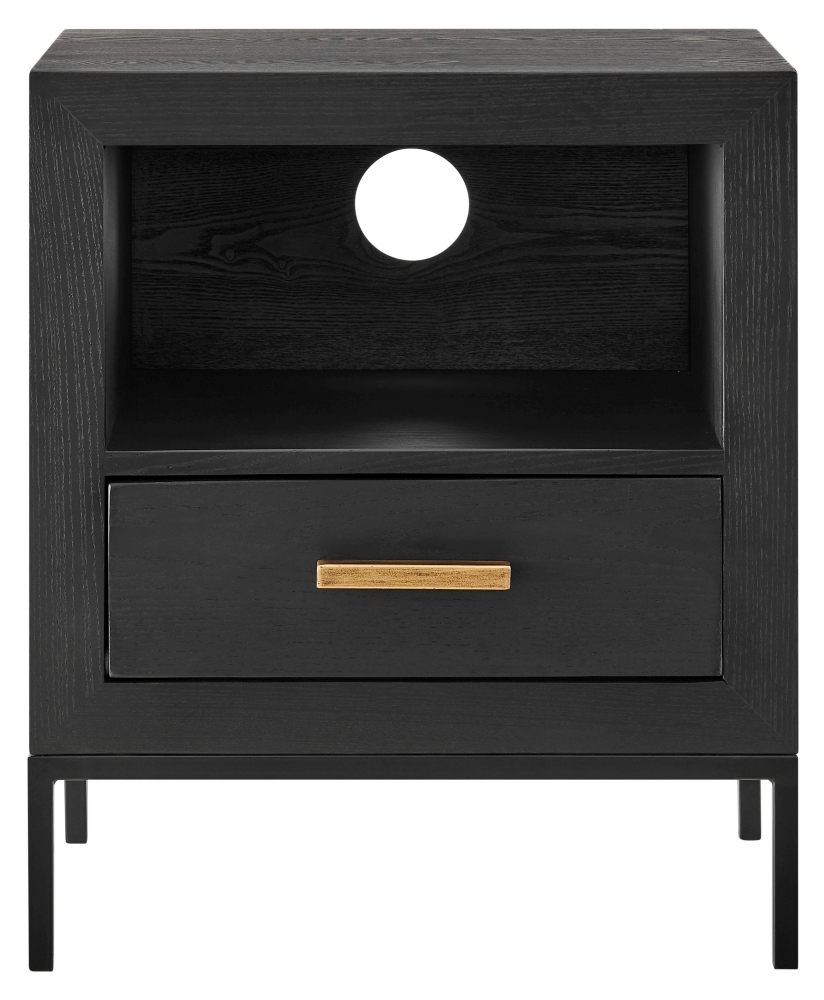 Ricardo Black 1 Drawer Bedside Table