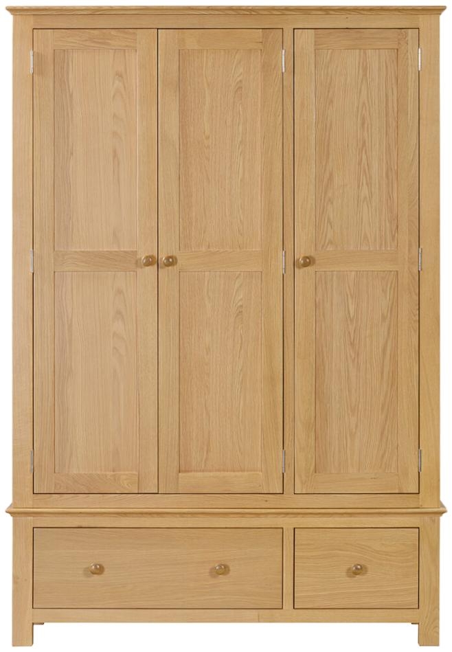 Arlington Oak 3 Door Triple Wardrobe