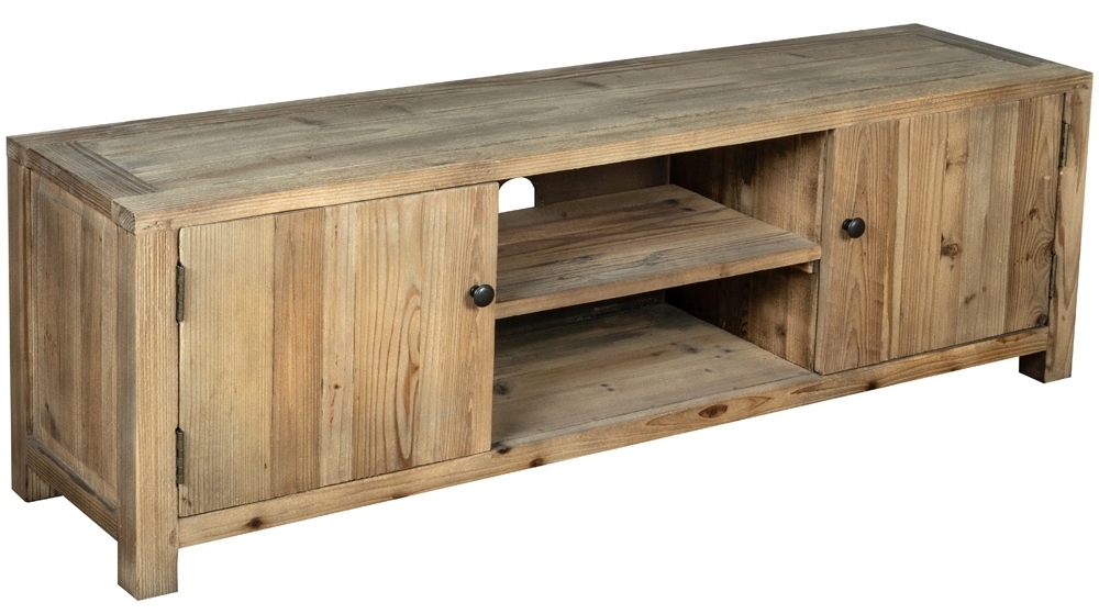 Chiltern Reclaimed Pine Large Tv Unit 140cm With Storage For Television Upto 55in Plasma