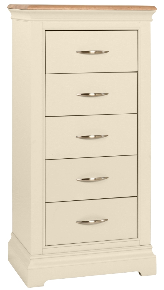 Cobble Ivory Painted 5 Drawer Wellington Chest