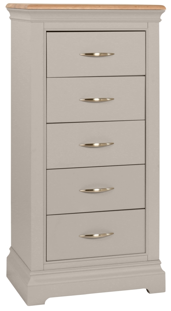 Cobble Moon Grey Painted 5 Drawer Wellington Chest