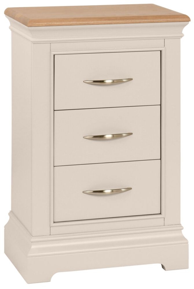 Cobble Stone Painted 3 Drawer Bedside Cabinet