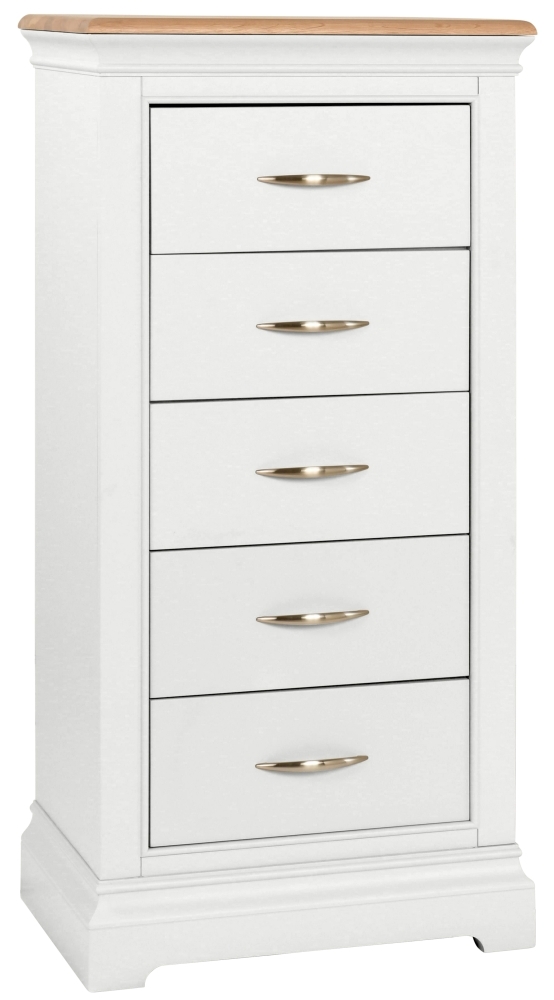 Cobble White Painted 5 Drawer Wellington Chest