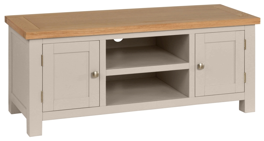 Dorset Cobblestone Painted 120cm Large Tv Unit