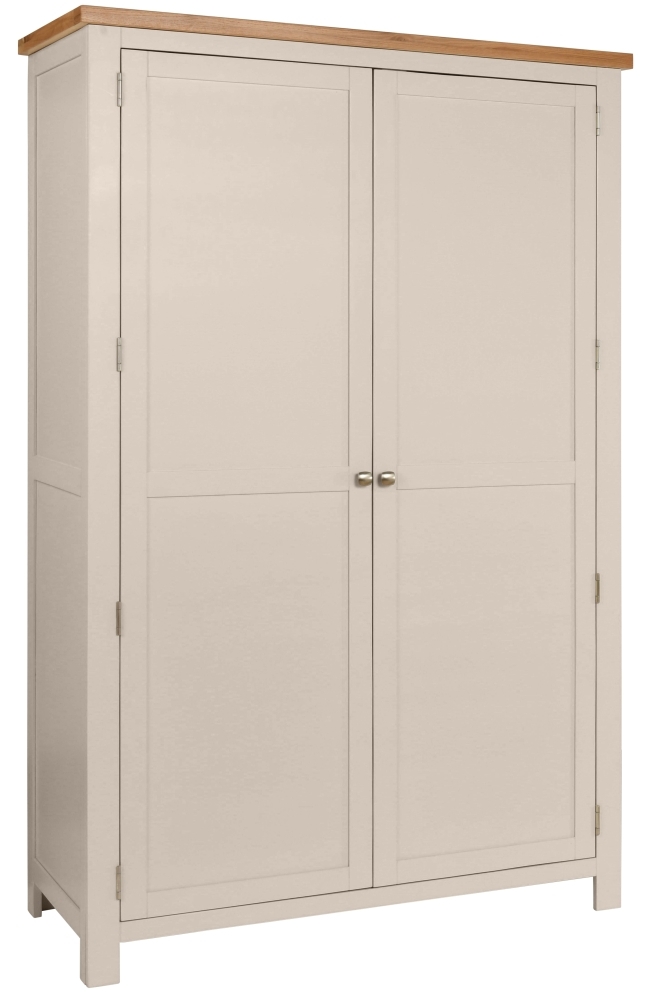 Dorset Cobblestone Painted 2 Door Hanging Wardrobe