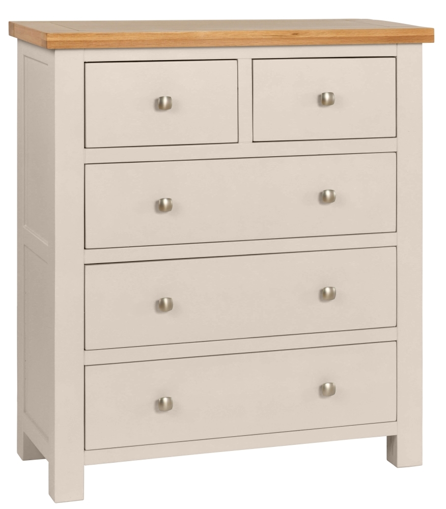 Dorset Cobblestone Painted 2 Over 3 Drawer Chest