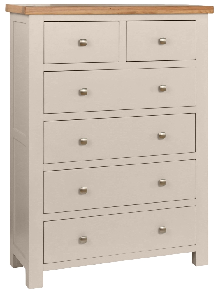 Dorset Cobblestone Painted 2 Over 4 Drawer Chest