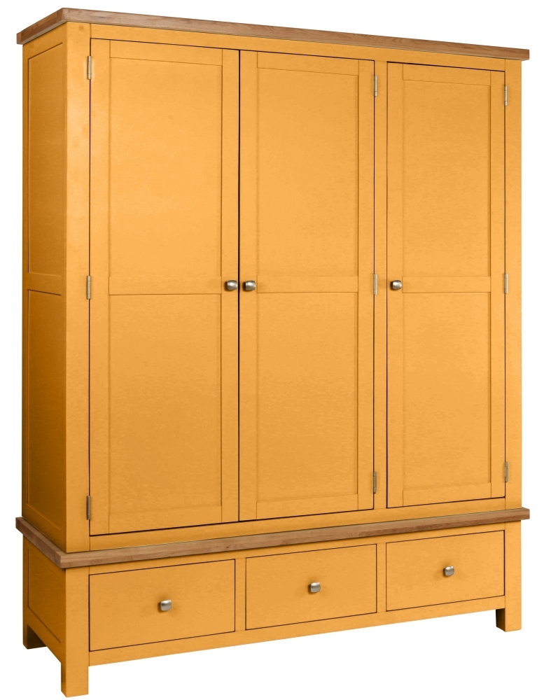 Dorset Honeycomb Painted 3 Door Triple Wardrobe