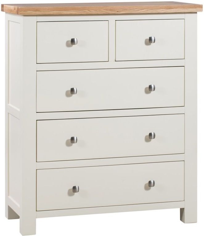 Dorset Ivory Painted 2 Over 3 Drawer Chest