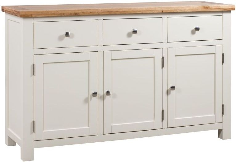 Dorset Ivory Painted 3 Door Large Sideboard