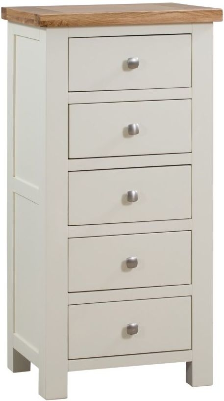 Dorset Ivory Painted 5 Drawer Tall Chest