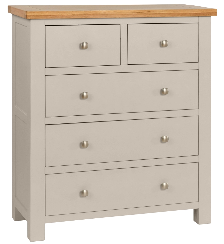 Dorset Moon Grey Painted 2 Over 3 Drawer Chest