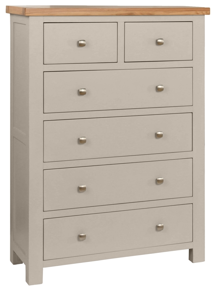 Dorset Moon Grey Painted 2 Over 4 Drawer Chest