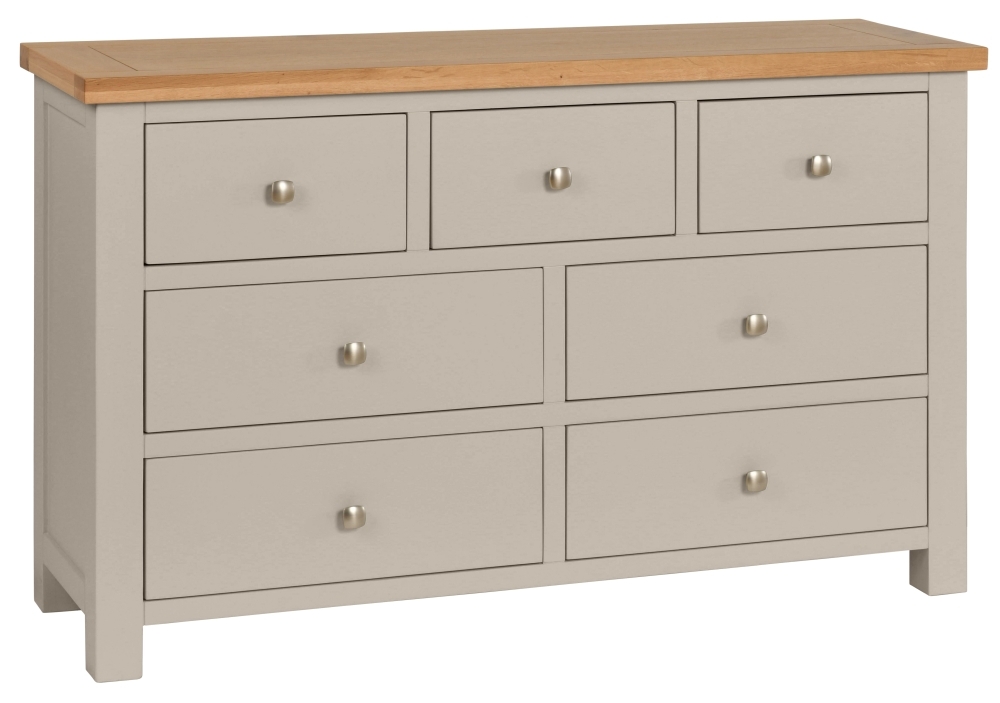 Dorset Moon Grey Painted 3 Over 4 Drawer Chest