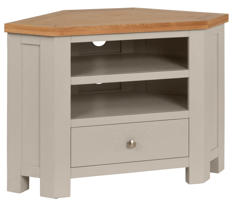 Dorset Moon Grey Painted 90cm Corner Tv Unit