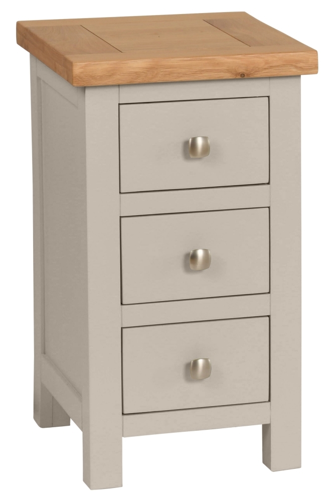 Dorset Moon Grey Painted Compact Bedside Cabinet
