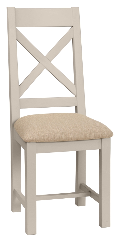 Dorset Moon Grey Painted Crossback Dining Chair Sold In Pairs
