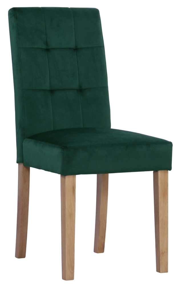 Devonshire Dorset Oak Forest Ashbury Velvet Fabric Upholstered Dining Chair Sold In Pairs