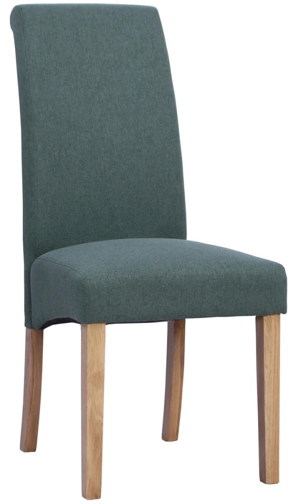 Devonshire Dorset Oak Green Wesbury Rollback Velvet Fabric Upholstered Dining Chair Sold In Pairs