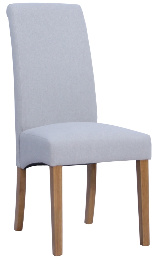 Devonshire Dorset Oak Light Grey Wesbury Rollback Velvet Fabric Upholstered Dining Chair Sold In Pairs
