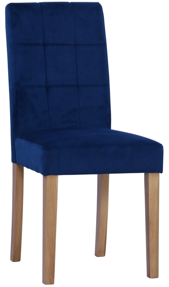 Devonshire Dorset Oak Ocean Ashbury Velvet Fabric Upholstered Dining Chair Sold In Pairs