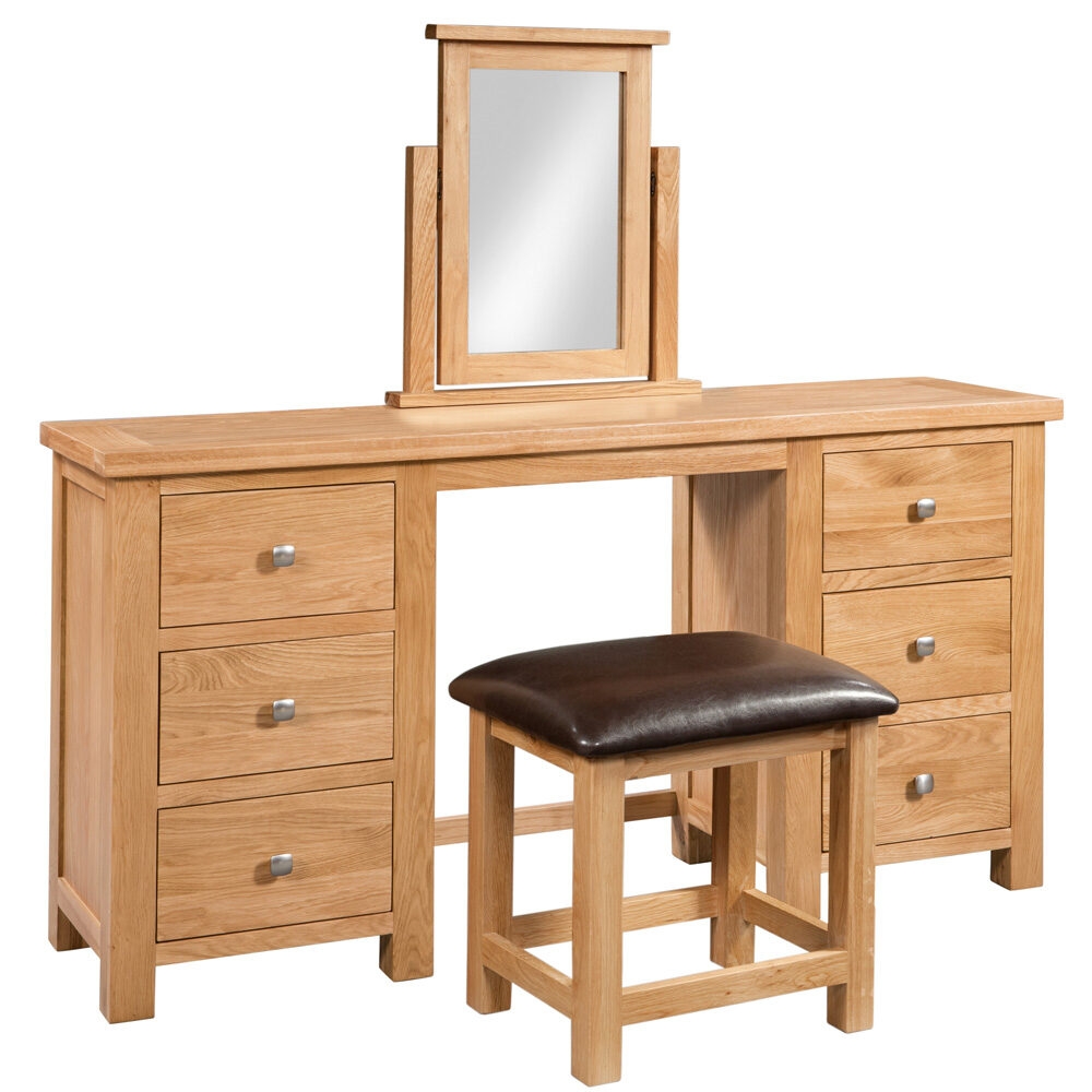 Dorset Oak 6 Drawer Dressing Table Set