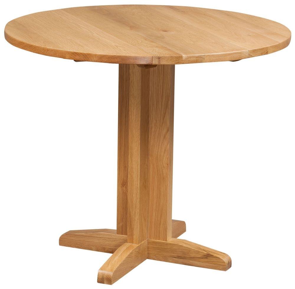 Devonshire Dorset Oak Round Drop Leaf Dining Table