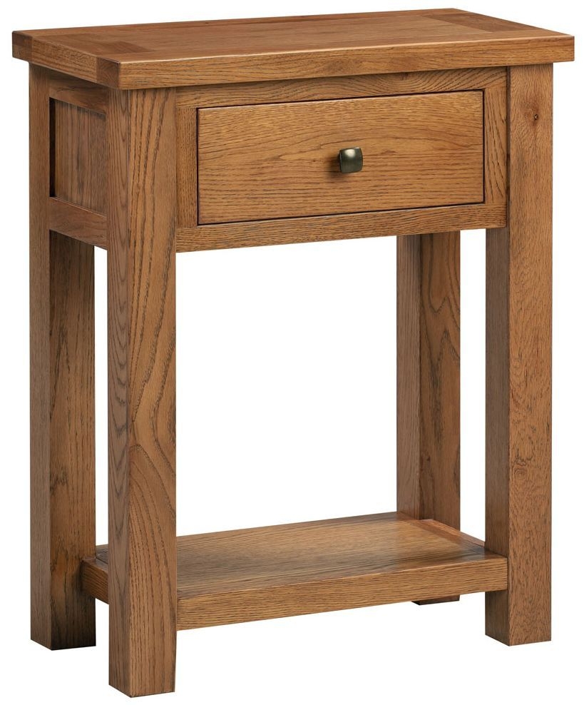 Dorset Rustic Oak 1 Drawer Console Table