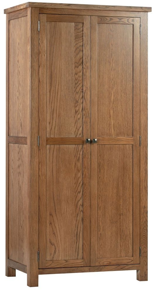 Dorset Rustic Oak 2 Door Double Wardrobe
