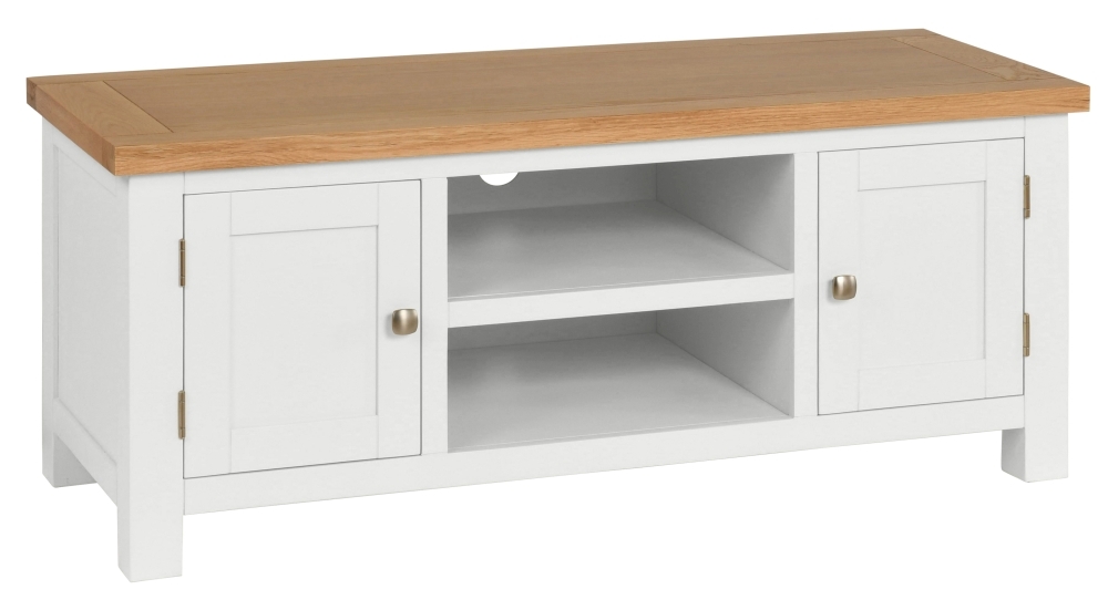 Dorset White Painted 120cm Large Tv Unit