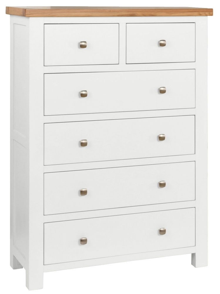 Dorset White Painted 2 Over 4 Drawer Chest