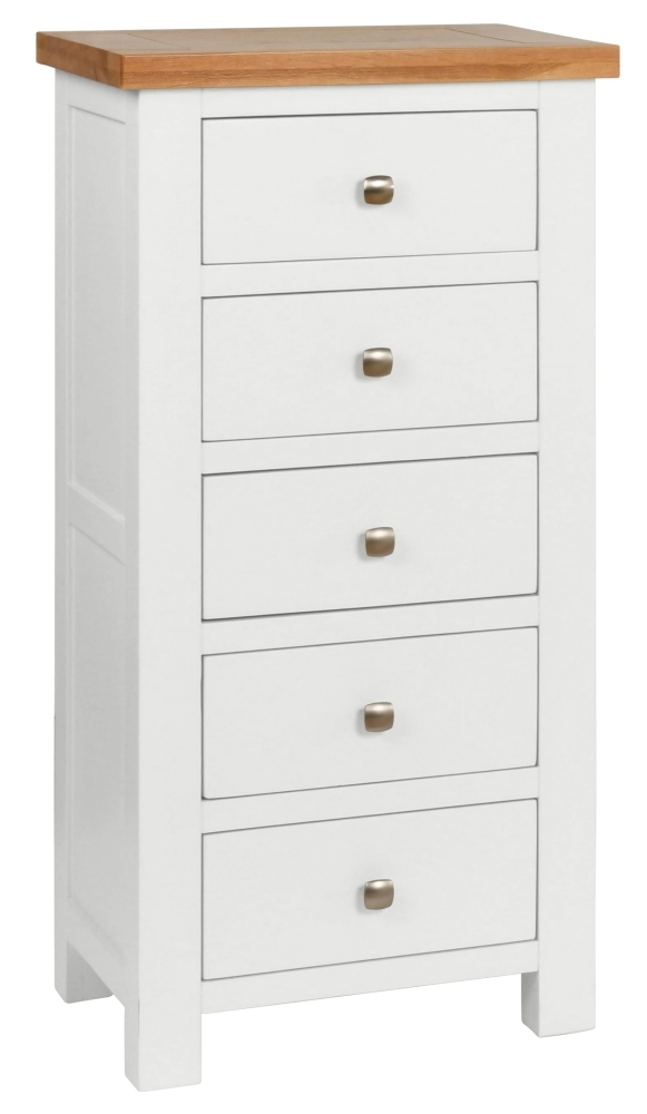 Dorset White Painted 5 Drawer Tall Chest