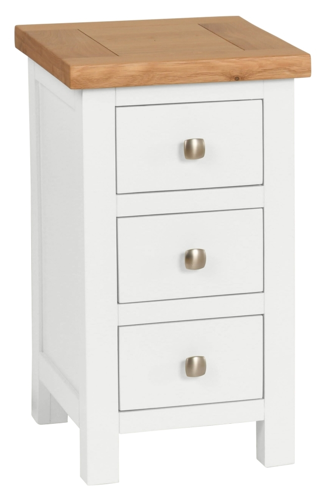 Dorset White Painted Compact Bedside Cabinet