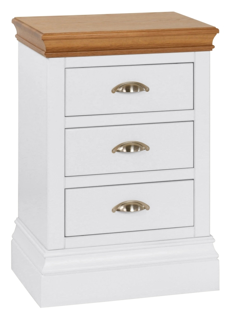 Lundy Bluestar Painted 3 Drawer Bedside Cabinet