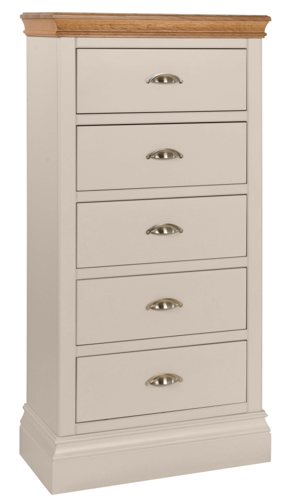 Lundy Cobblestone Painted 5 Drawer Wellington Chest