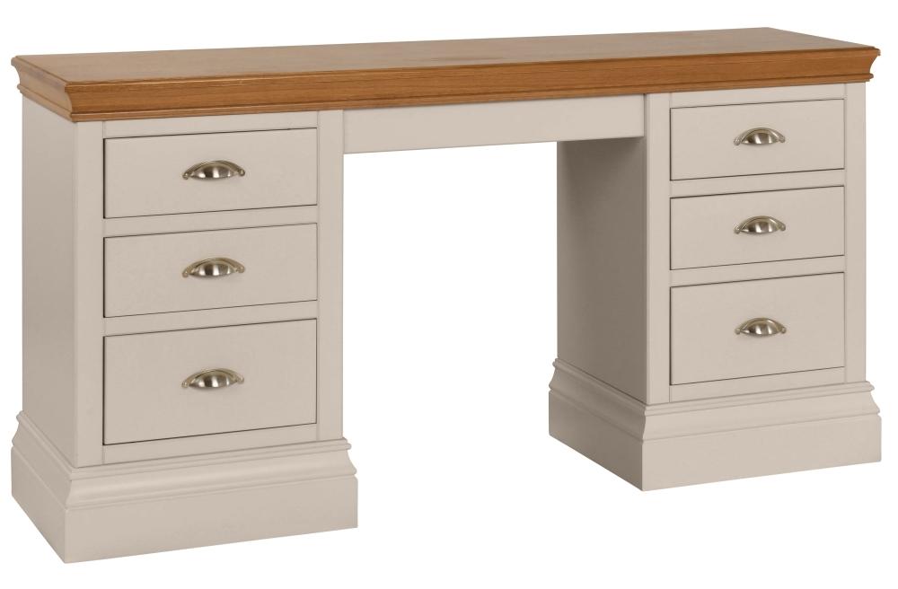 Lundy Cobblestone Painted Double Pedestal Dressing Table