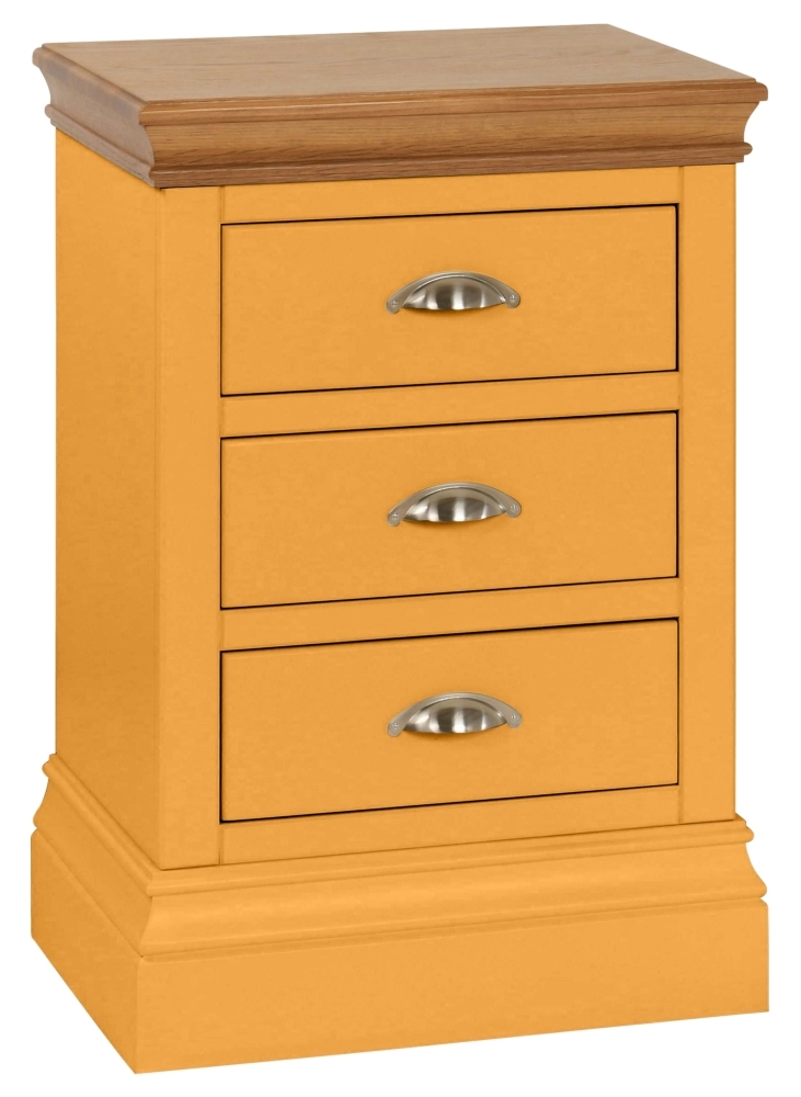 Lundy Honeycomb Painted 3 Drawer Bedside Cabinet